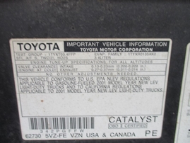 2001 TOYOTA 4RUNNER SR5 BLACK 3.4L AT 4WD Z16176